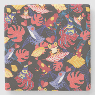 Dessous-de-verre En Pierre Motif des grenouilles 2 d'amants
