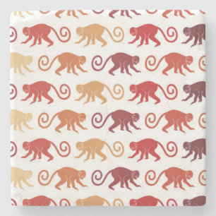Dessous-de-verre En Pierre Motif des singes rouges
