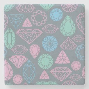 Dessous-de-verre En Pierre Motif d'icône Gemstone