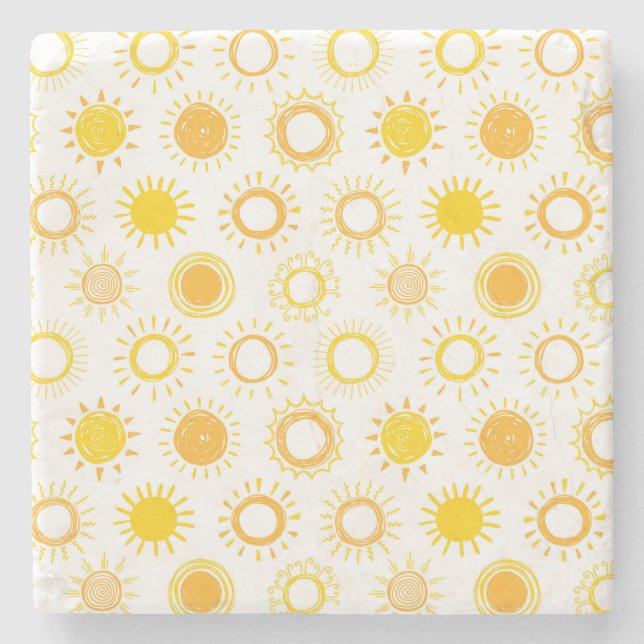 Dessous-de-verre En Pierre Motif Doodle  (Devant)