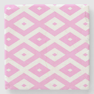 Dessous-de-verre En Pierre Motif en diamant rose et blanc