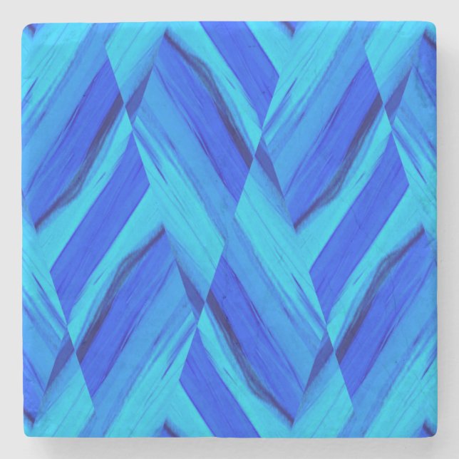 Dessous-de-verre En Pierre Motif en marbre bleu Cobalt complexe (Devant)