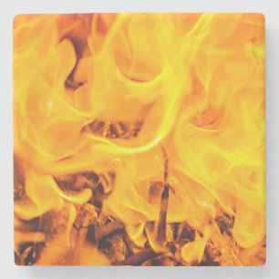 Dessous-de-verre En Pierre Motif Feu Et Flames