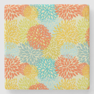Dessous-de-verre En Pierre Motif floral 3