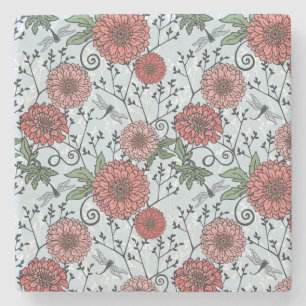 Dessous-de-verre En Pierre Motif floral 3