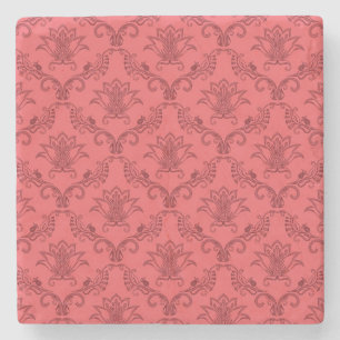 Dessous-de-verre En Pierre Motif floral damassé