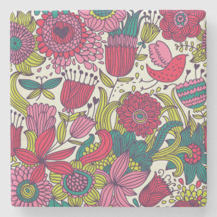Dessous-de-verre En Pierre Motif floral lumineux