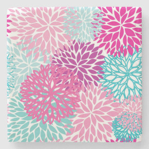 Dessous-de-verre En Pierre Motif floral lumineux 2