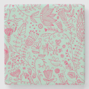 Dessous-de-verre En Pierre Motif floral mignon d'été