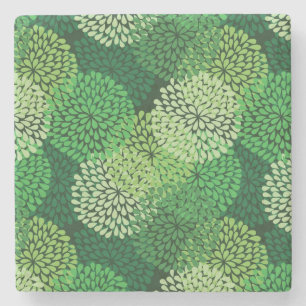 Dessous-de-verre En Pierre Motif floral vert