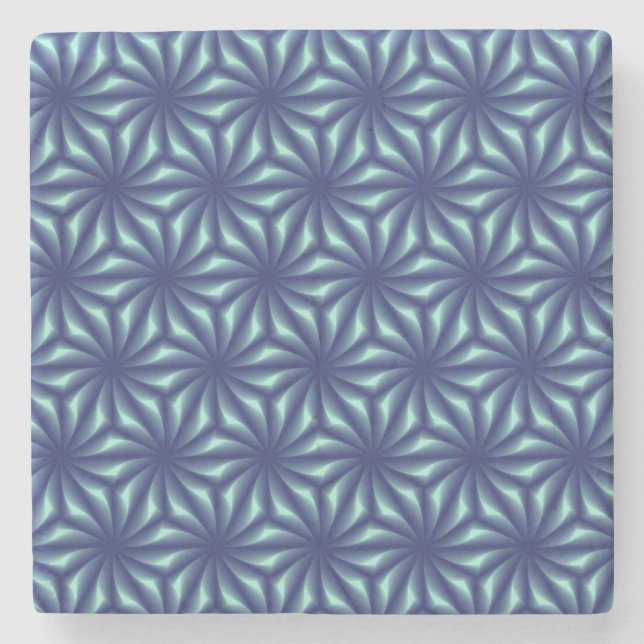 Dessous-de-verre En Pierre Motif Fractale Bleu marine (Devant)