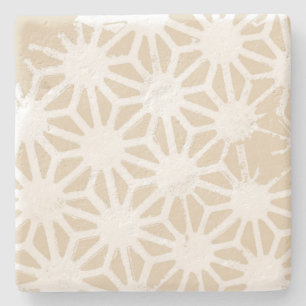 Dessous-de-verre En Pierre Motif géométrique beige