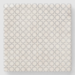 Dessous-de-verre En Pierre Motif géométrique beige islamique