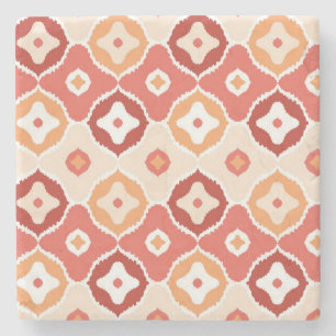 Dessous-de-verre En Pierre Motif géométrique d'ikat d'or