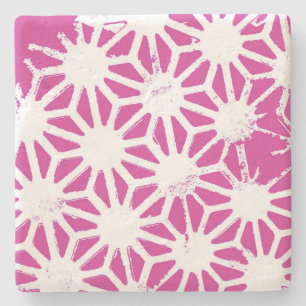 Dessous-de-verre En Pierre Motif géométrique Fuchsia