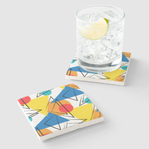 Dessous-de-verre En Pierre Motif géométrique moderne rétro