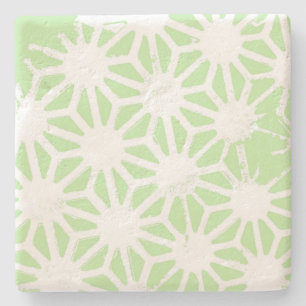 Dessous-de-verre En Pierre Motif géométrique vert pomme
