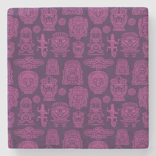 Dessous-de-verre En Pierre Motif inspiré par Aztec (Devant)