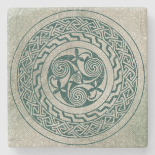 Dessous-de-verre En Pierre Motif irlandais de médaillon de Knotwork de Celtic