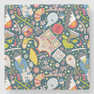 Dessous-de-verre En Pierre Motif japonais sans visage