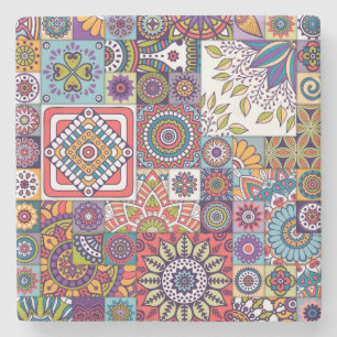 Dessous-de-verre En Pierre Motif marocain en carreaux