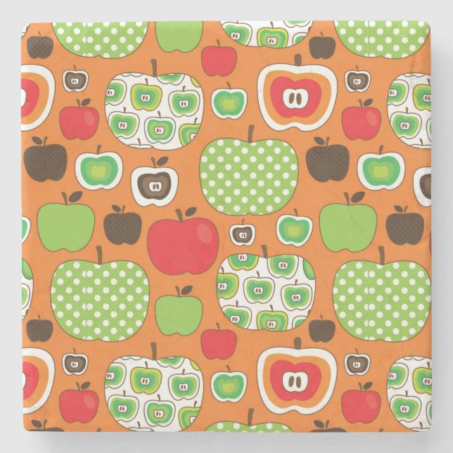 Dessous-de-verre En Pierre Motif mignon d'illustration de pomme (Devant)