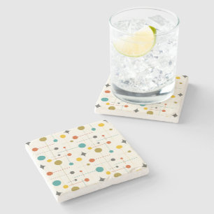 Dessous-de-verre En Pierre Motif moderne du milieu du siècle