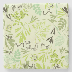 Dessous-de-verre En Pierre motif montrant de petits oiseaux de bébé