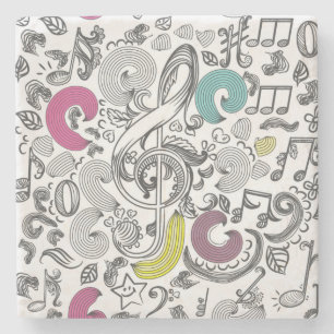 Dessous-de-verre En Pierre Motif musical