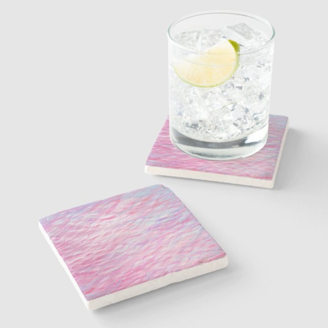 Dessous-de-verre En Pierre motif ondulé Abstrait (Côté)