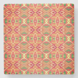 Dessous-de-verre En Pierre Motif orange et vert