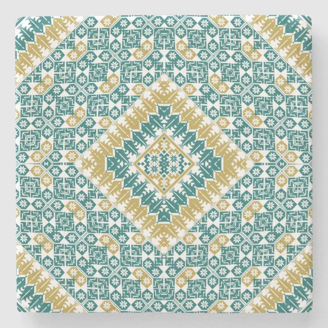 Dessous-de-verre En Pierre Motif palestinien Broderie Design imprimé (Devant)