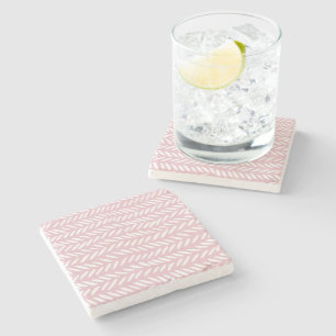 Dessous-de-verre En Pierre Motif pastel pastel sur rose