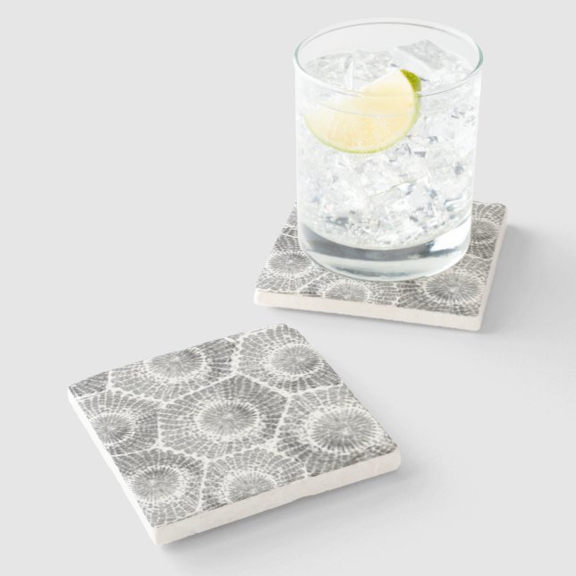 Dessous-de-verre En Pierre Motif Petoskey Stone (Côté)
