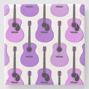 Dessous-de-verre En Pierre Motif pourpre de guitares acoustiques