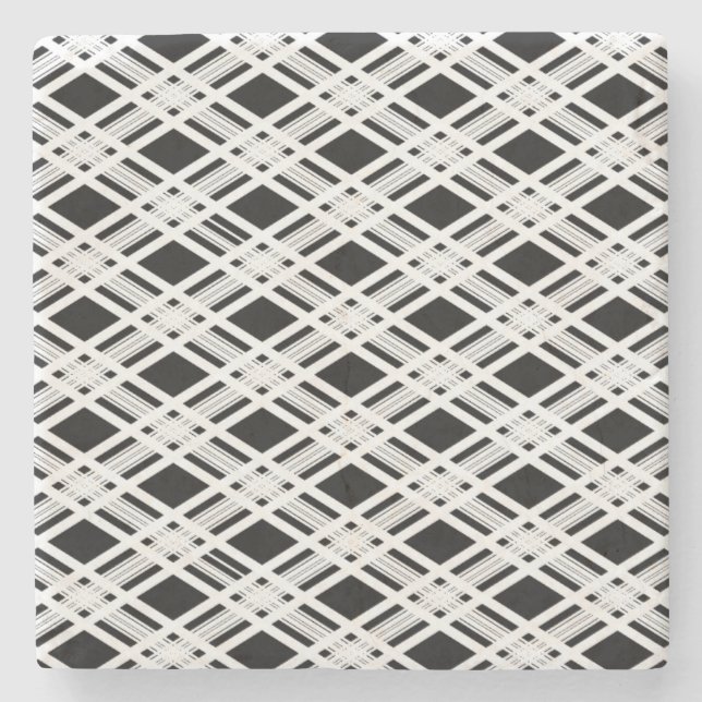 Dessous-de-verre En Pierre Motif rayé de plaid (Devant)
