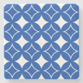 Dessous-de-verre En Pierre Motif shippo bleu et blanc