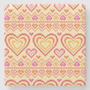 Dessous-de-verre En Pierre Motif tricoté par Saint-Valentin