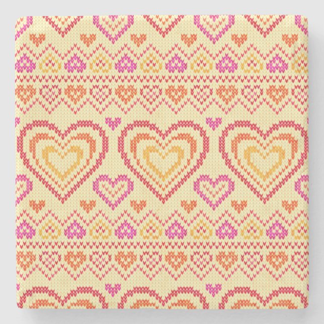 Dessous-de-verre En Pierre Motif tricoté par Saint-Valentin (Devant)
