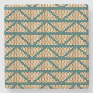Dessous-de-verre En Pierre Motif tricoté par style ethnique