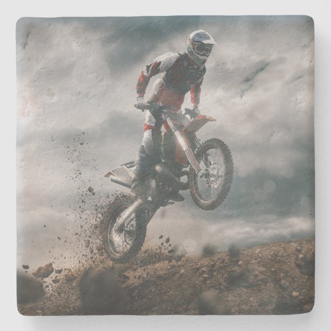 Dessous-de-verre En Pierre Motocross (Devant)