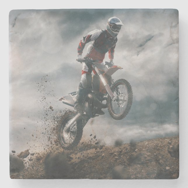 Dessous-de-verre En Pierre Motocross (Devant)