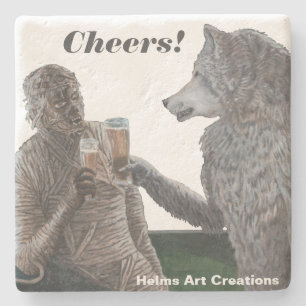 Dessous-de-verre En Pierre Mummy & Werewolf Boire Imaginaire Barware Dessous