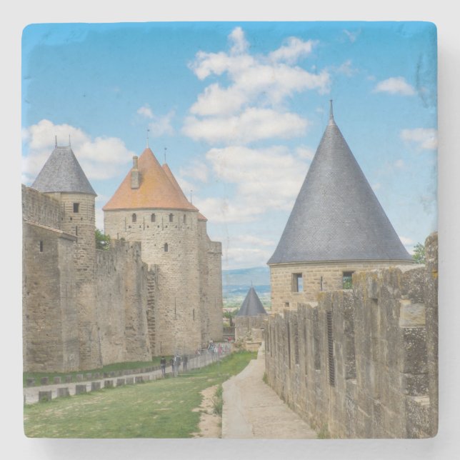 Dessous-de-verre En Pierre Murs médiévaux de Carcassonne (Devant)