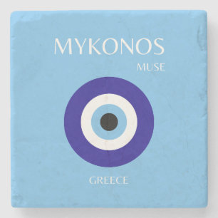 Dessous-de-verre En Pierre Mykonos Muse, Bleu