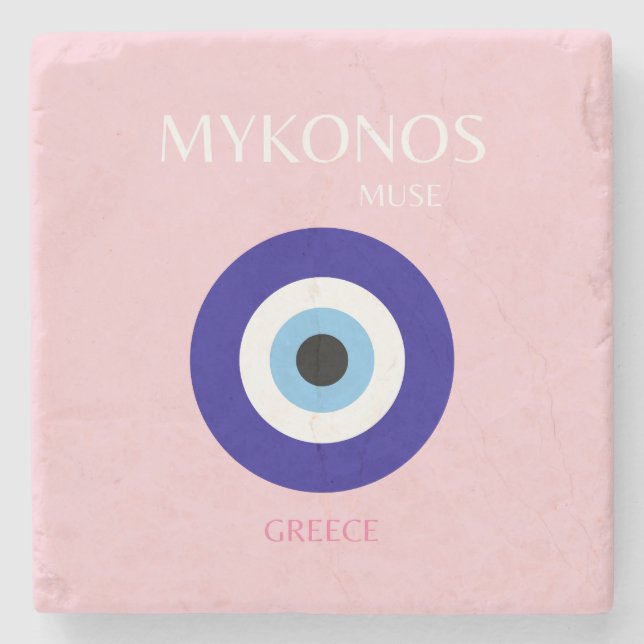Dessous-de-verre En Pierre Mykonos Muse, Mykonos, Rose (Devant)