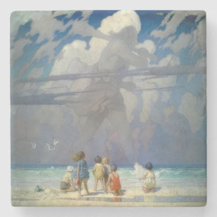 Dessous-de-verre En Pierre N.C. Wyeth Le Géant 1923 Illustration Vintage