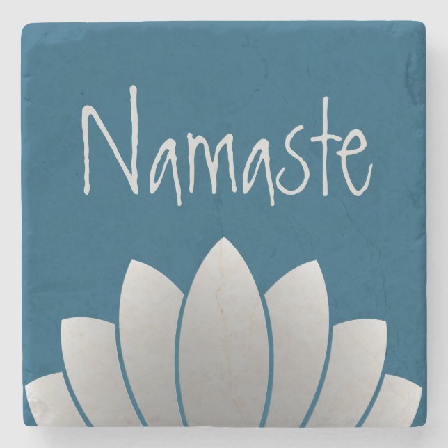 Dessous-de-verre En Pierre Namaste Modern Lotus Floral (Devant)
