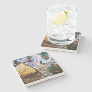Dessous-de-verre En Pierre nature abstraite dessous de verre de pierre d'eau 