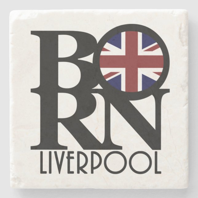 Dessous-de-verre En Pierre NÉ Liverpool Angleterre (Drapeau UK) (Devant)